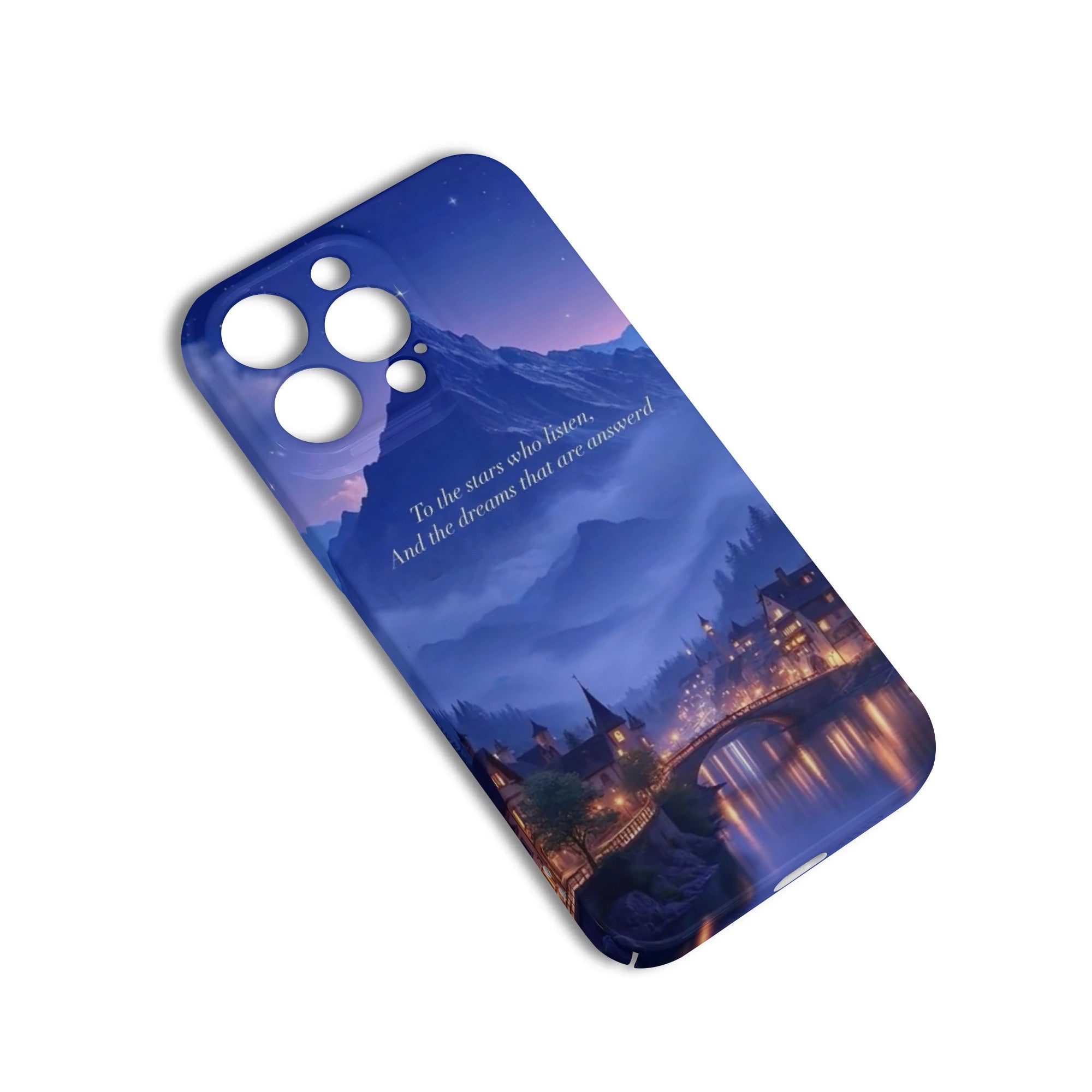 Phone Case Velaris Nightscape Design – “To the Stars Who Listen” Quote Inspired Magical Sword Design, Fantasy Novel iPhone Cover, Book Lover Gift  PCVLR34