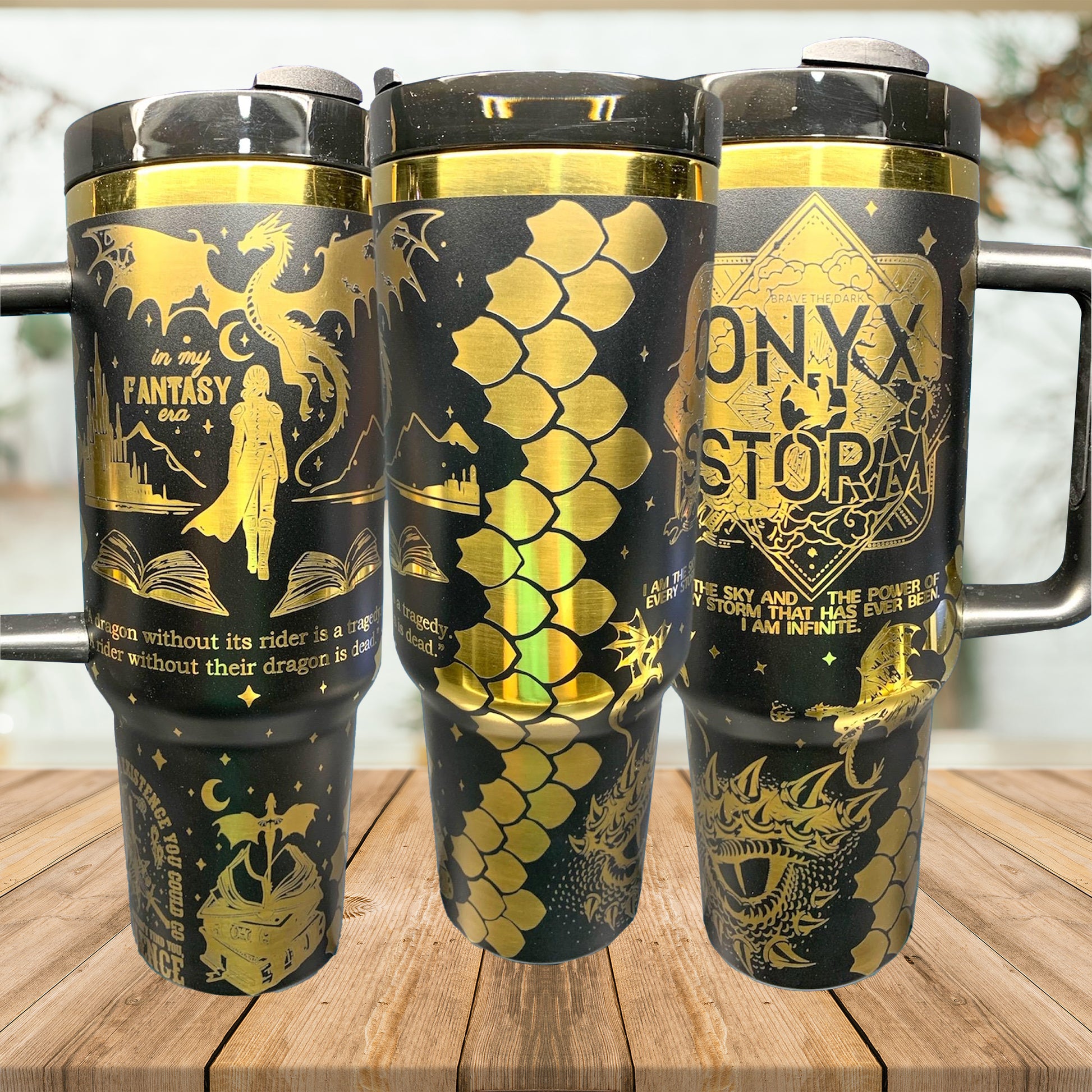 Onyx Storm Book Tumbler 30oz/40oz, The Empyrean Tumbler, Bookish Gift. VLR40