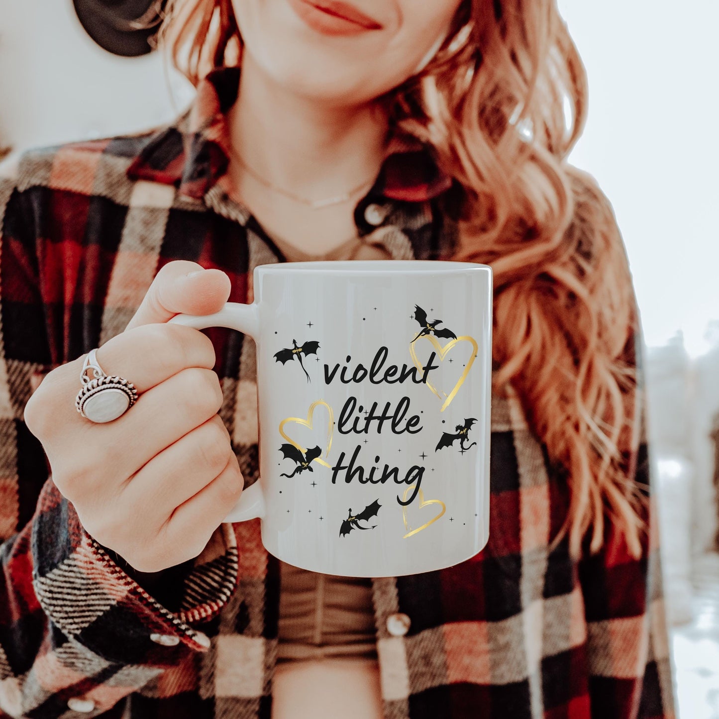 ACOTAR Mug, Throne Of Glass Merch, Fireheart To Whatever End Terassen Mug, SJM Merch, Bookish Gift For Her, ACOTAR Merch, Bookish Gift MGVLR37