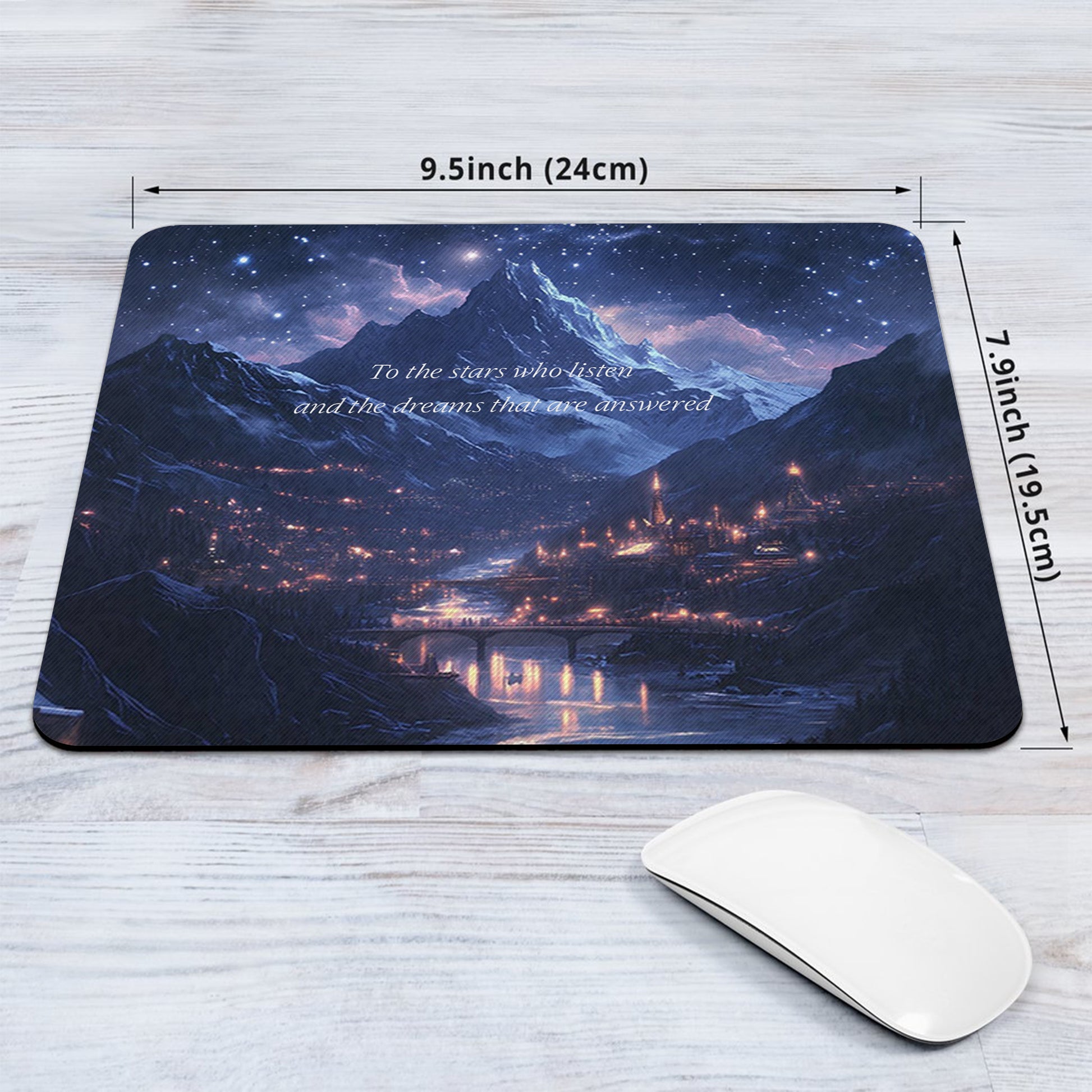 ACOTAR Desk Mat, To the Stars Who Listen Quote, Velaris Night Court Mouse Pad DMVLR37