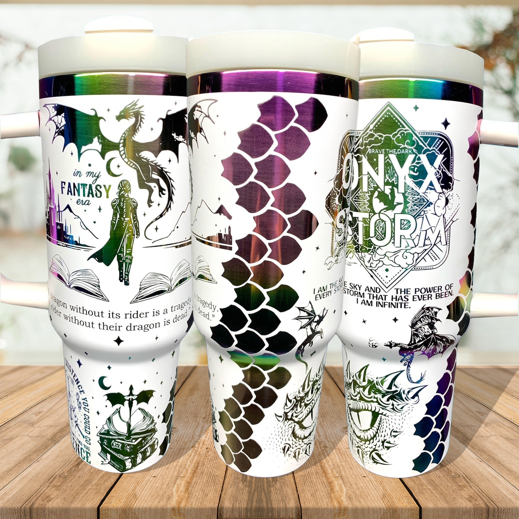 Onyx Storm Book Tumbler 30oz/40oz, The Empyrean Tumbler, Bookish Gift. VLR40
