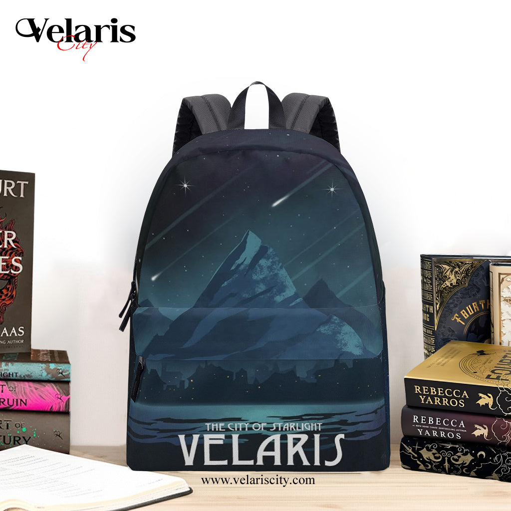 The city of starlight Velaris Backpack, ACOTAR Inspirational Quotes Backpack, Pastel Gradient School Bag, Book Lover Gift BPVLR36