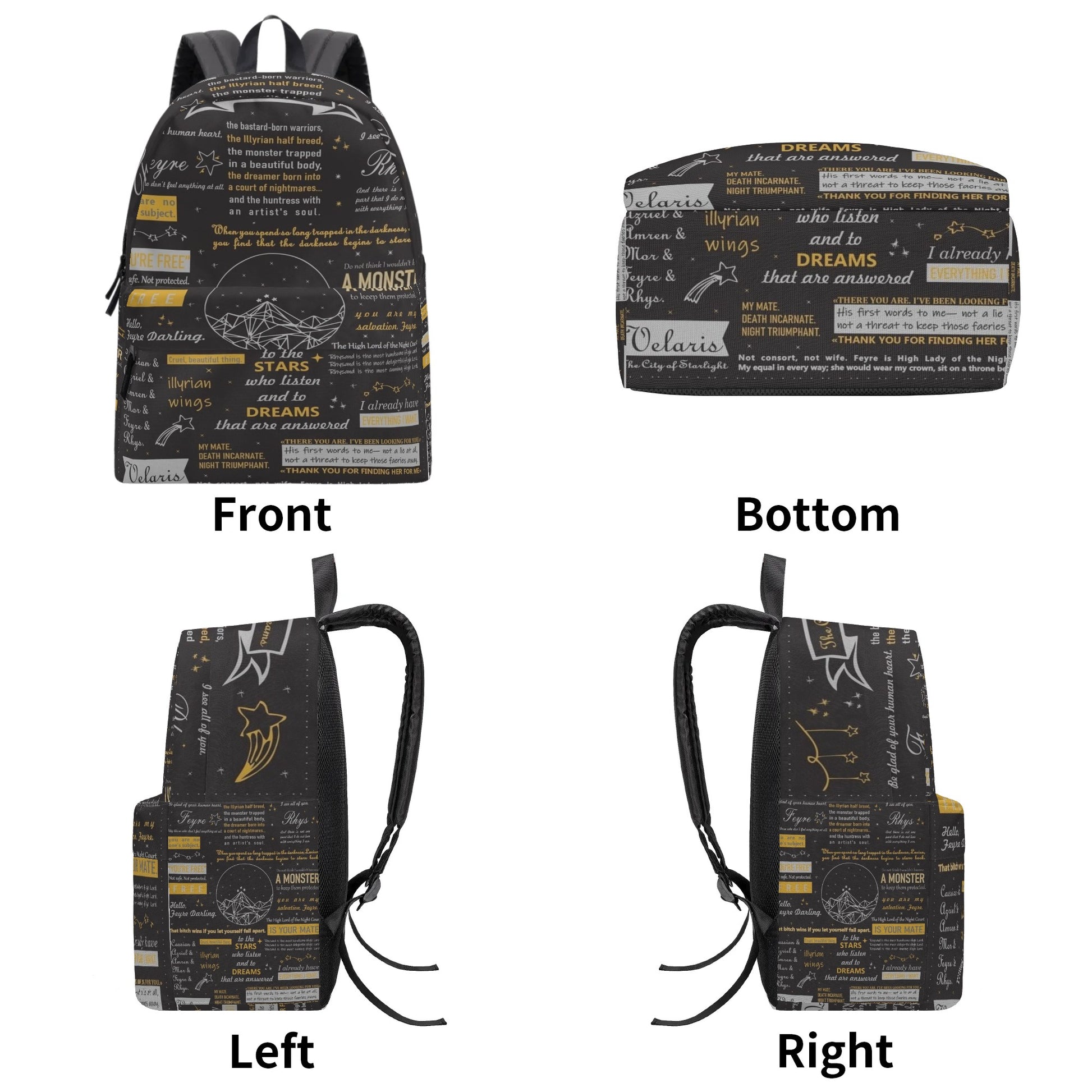ACOTAR Backpack, Velaris Inspirational Quotes Backpack, Book Lover Gift BPVLR32