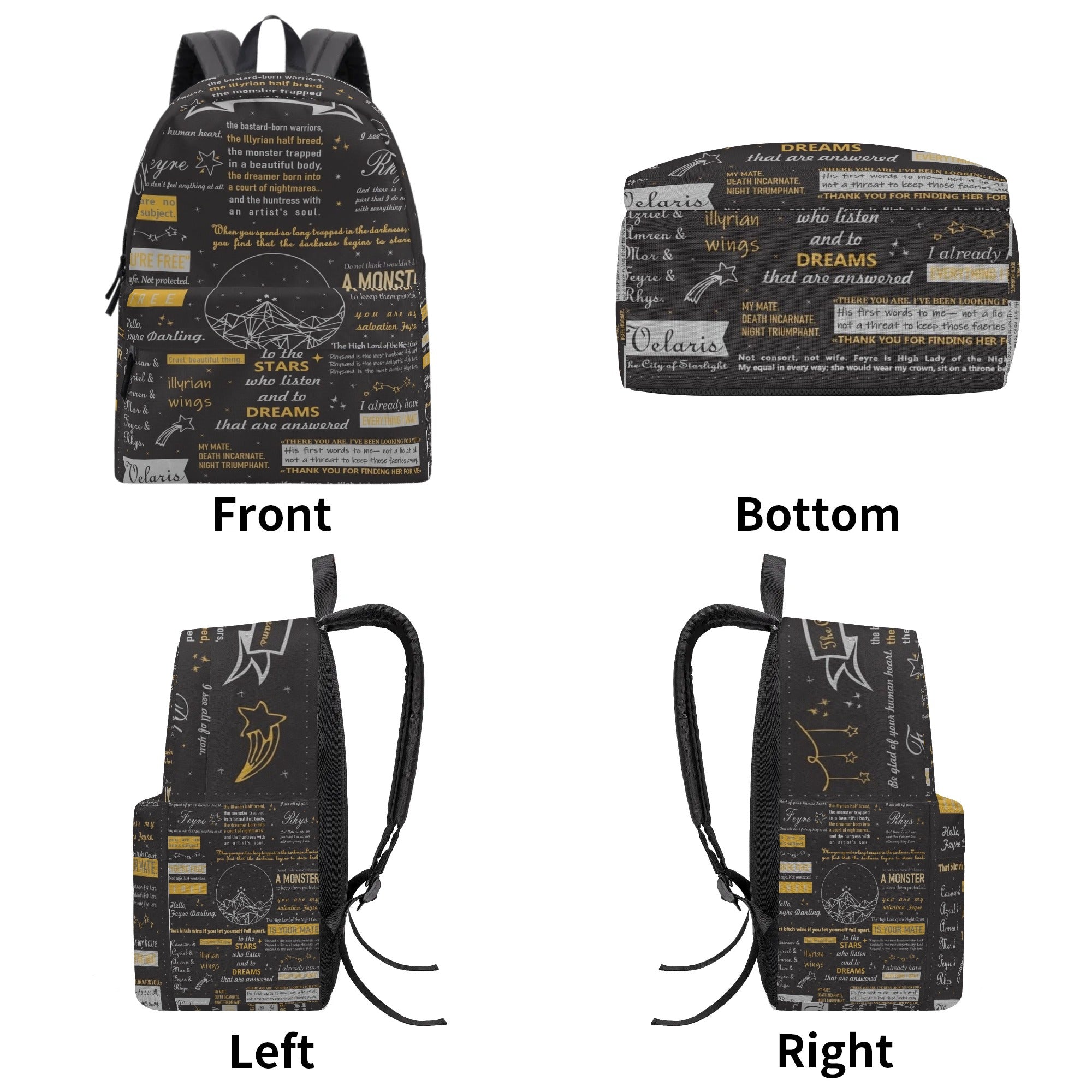ACOTAR Backpack, Velaris Inspirational Quotes Backpack, Book Lover Gift BPVLR32
