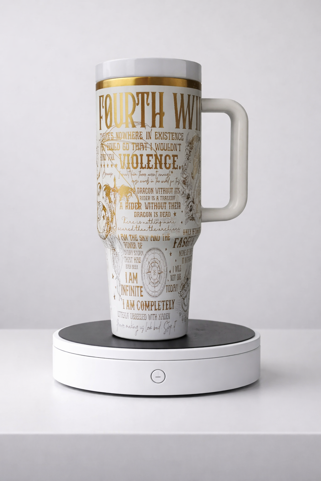 Fourth Wing Bath College 30oz/40oz Stainless Steel Mug with Engraved Dragon Riding Design, VLR58