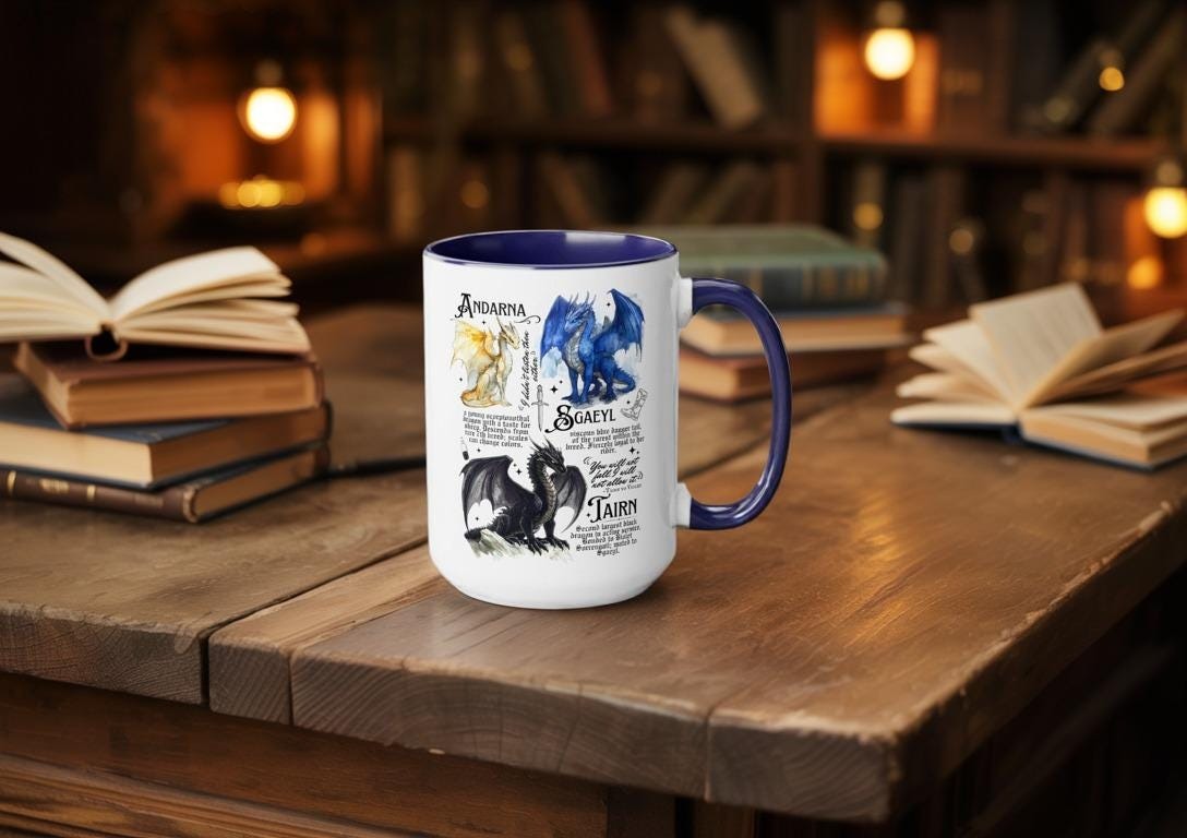 Onyx The Storm Mug, Fourth The Wing of Dragons Tairn Andarna The Dragon Rider Basgiath War College Bookish Gift, MGVLR38