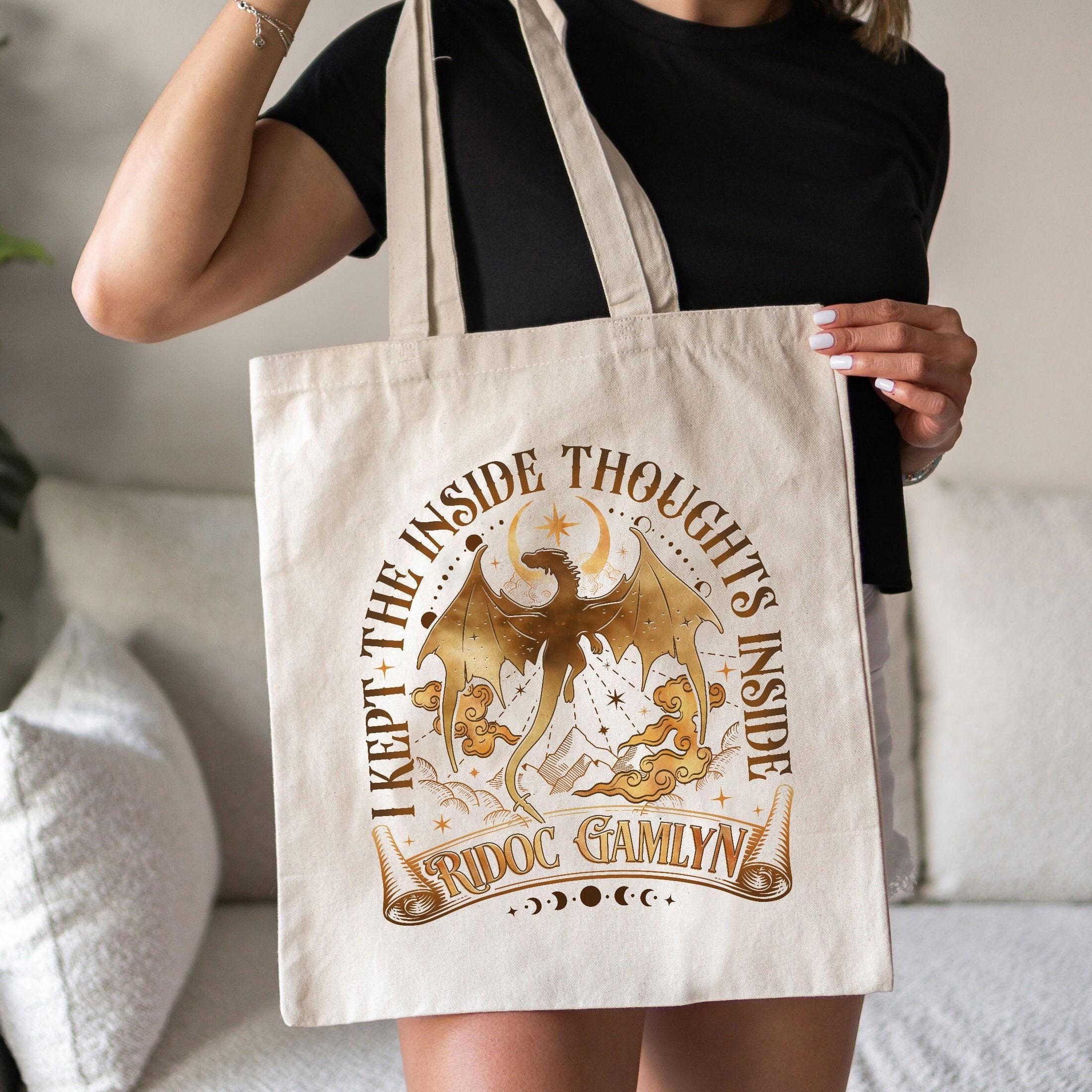 Ridoc Gamlyn Canvas Tote Bag, I Kept The Inside Thoughts Inside Shirt, Onyx Storm Bag, Book Lover Tote Bag, Quest Squad Onyx Storm TBVLR37
