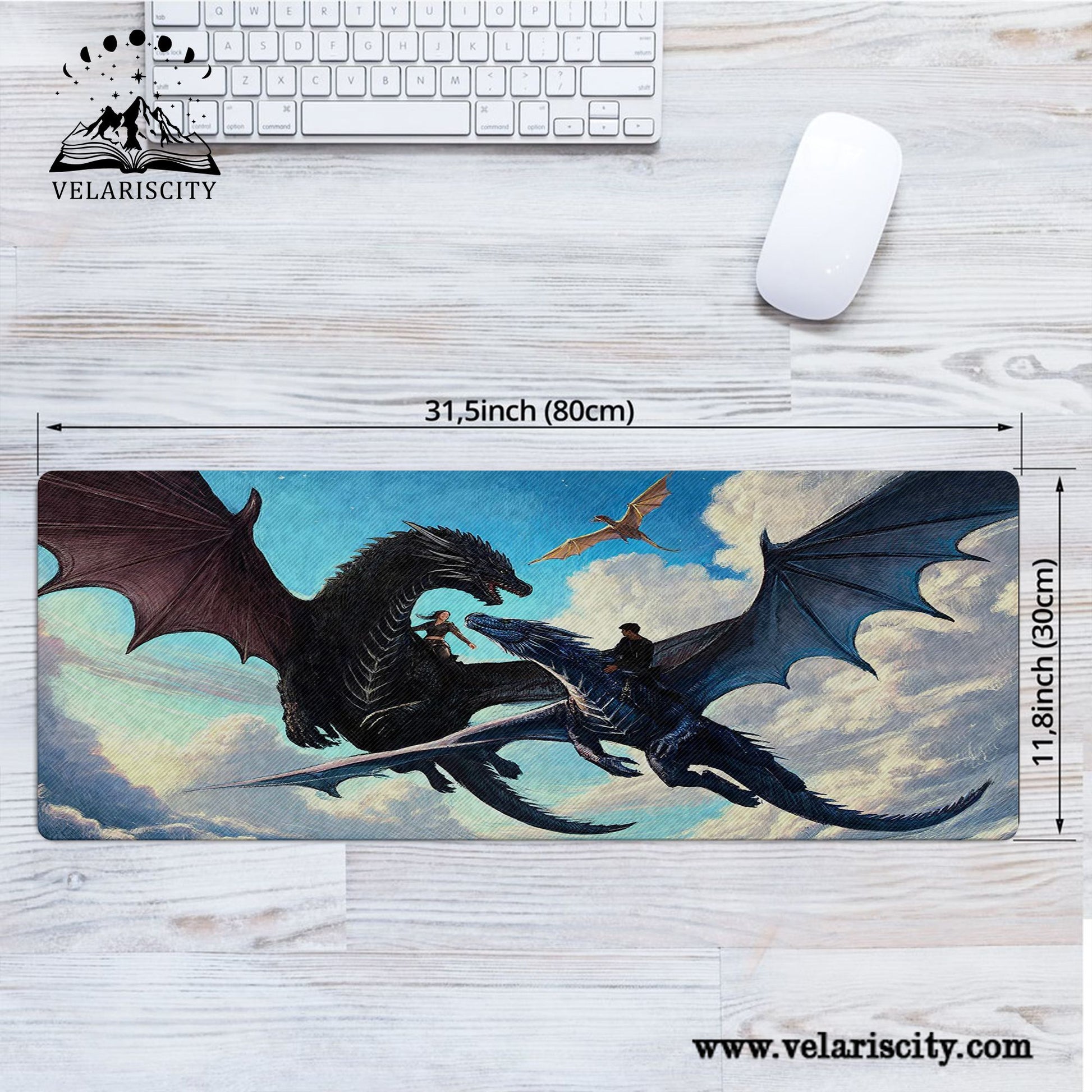 Fourth Wing Dragon Riders Desk Mat, Violet, Xaden & Tairn, Fantasy Bookish Mouse Pad, Gifts For Fan DMVLR35