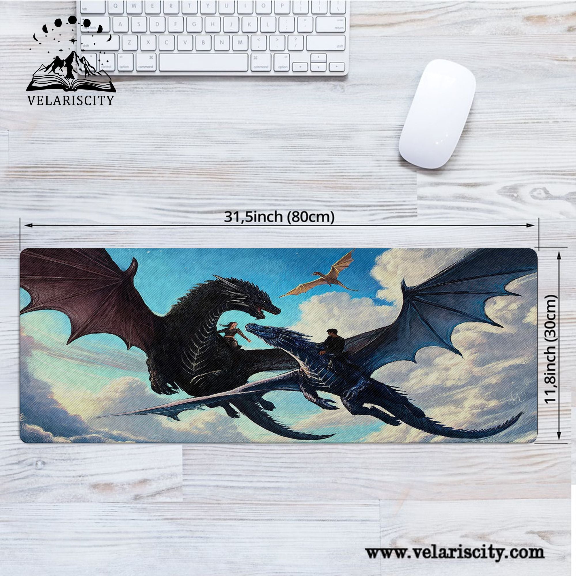 Fourth Wing Dragon Riders Desk Mat, Violet, Xaden & Tairn, Fantasy Bookish Mouse Pad, Gifts For Fan DMVLR35
