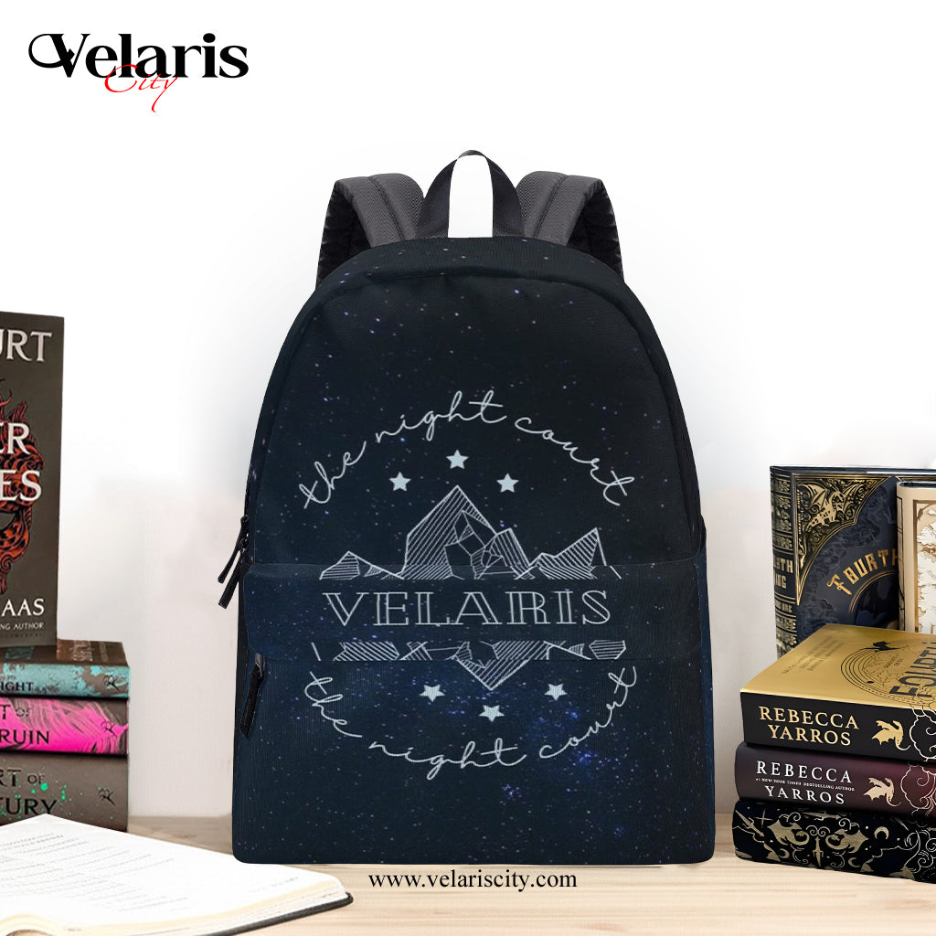 The Night Court Velaris Backpack, ACOTAR Inspirational Quotes Backpack, Elegant Literary Quote School Backpack, Book Lover Gift BPVLR37