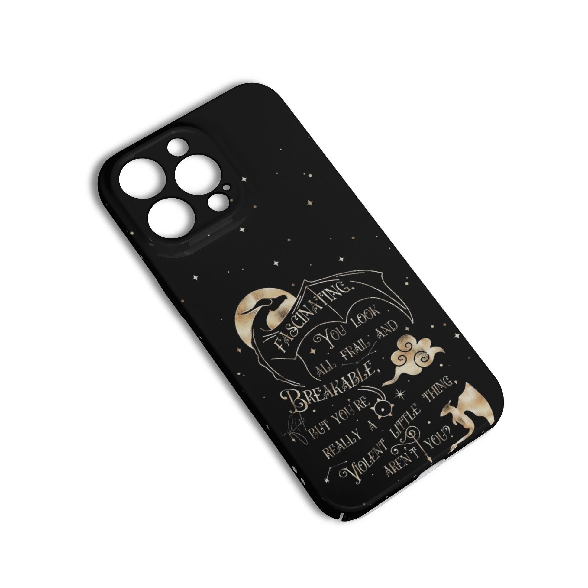 Phone Case Fourth Wing Quote Design – Fierce Dragon Fantasy Protective Cover, Fourth Wing Phone Case, Fantasy Novel iPhone Cover, Book Lover Gift  PCVLR36