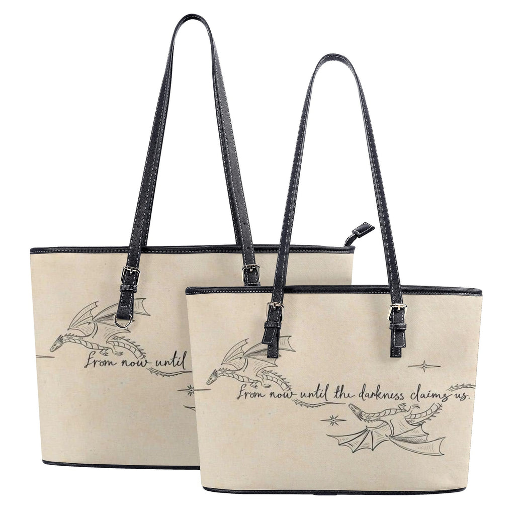 "from now until the darkness claim us" Quote Leather Bag, Throne Of Glass Inspired Bag, Personalized Leather Bag, Fantasy Leather Handbag, Perfect Gift for Women. HBVLR39