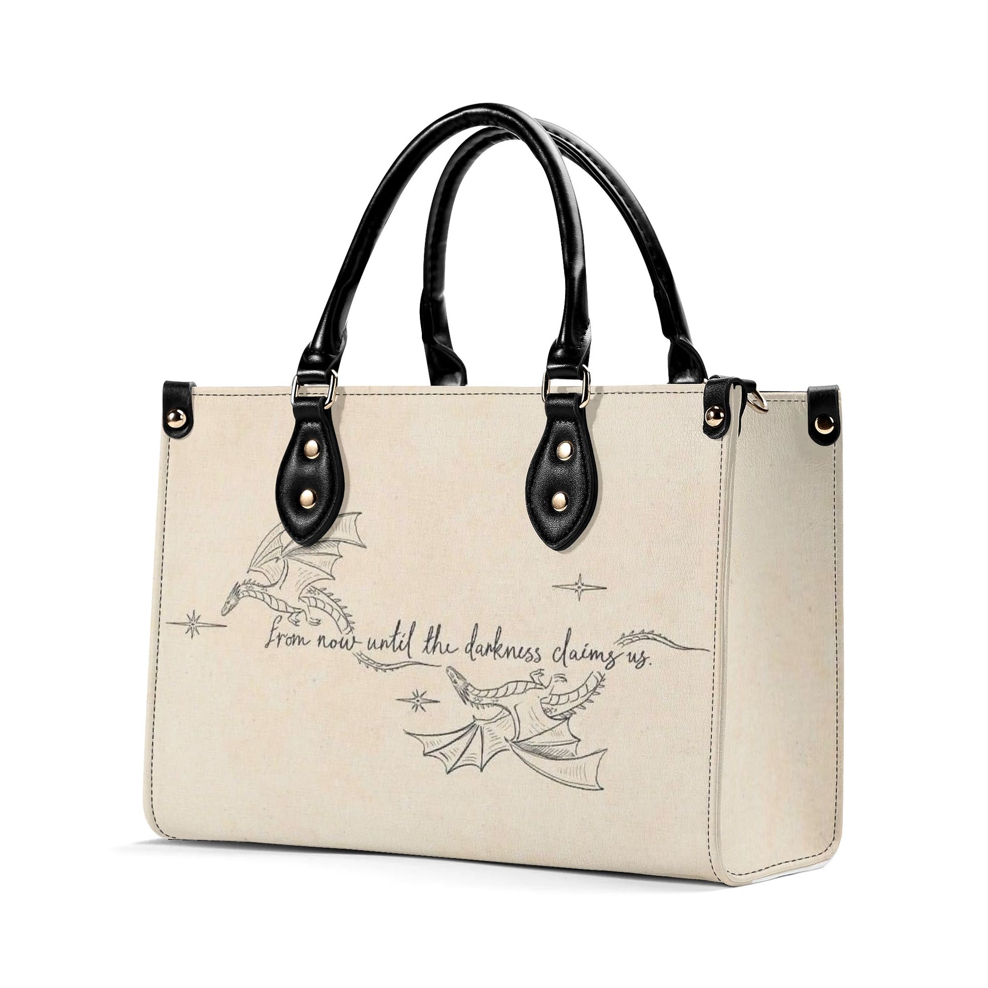 "from now until the darkness claim us" Quote Leather Bag, Throne Of Glass Inspired Bag, Personalized Leather Bag, Fantasy Leather Handbag, Perfect Gift for Women. HBVLR39