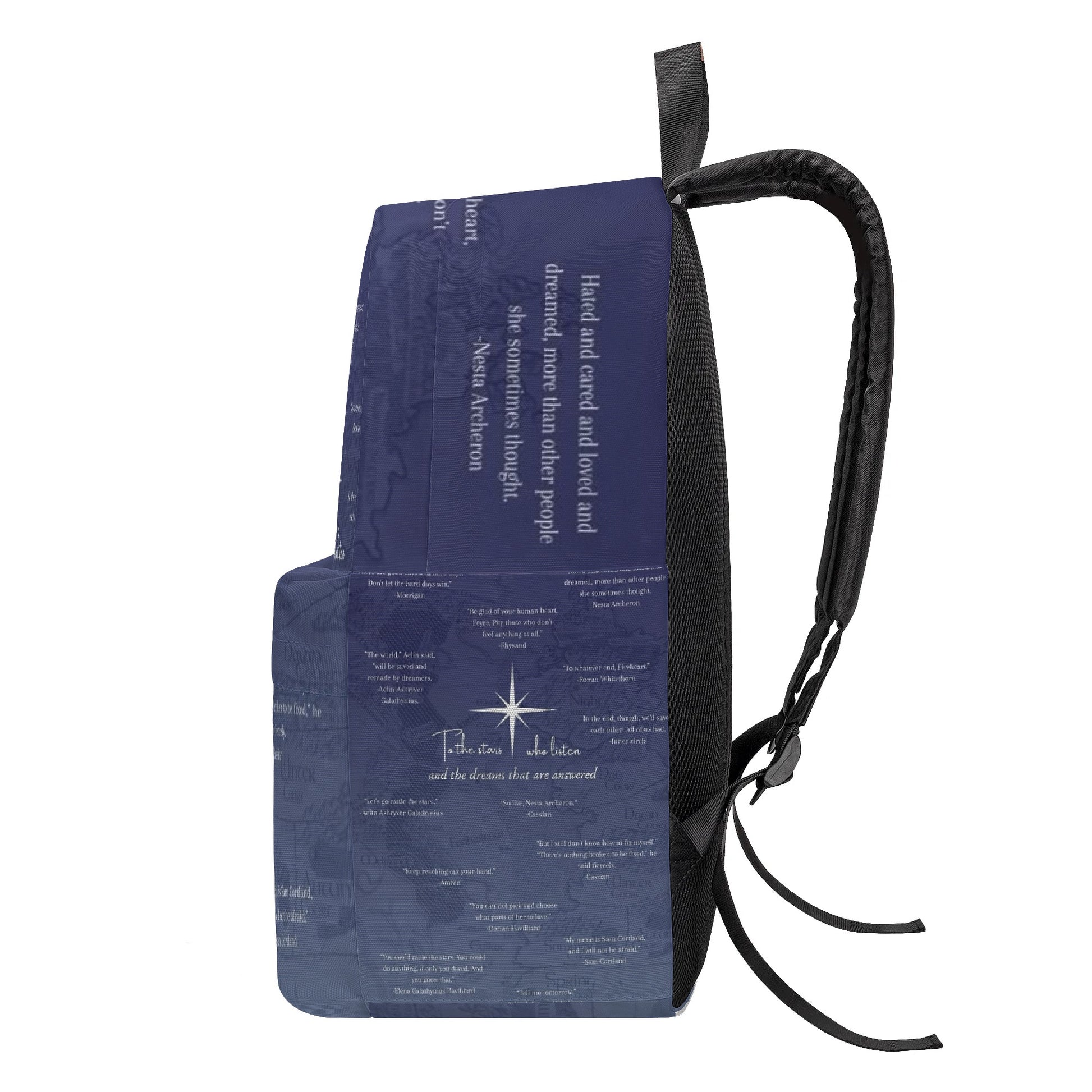 To the stars who listen and the dreams that are answered Backpack, ACOTAR Inspirational Quotes Backpack, Book Lover Gift BPVLR33