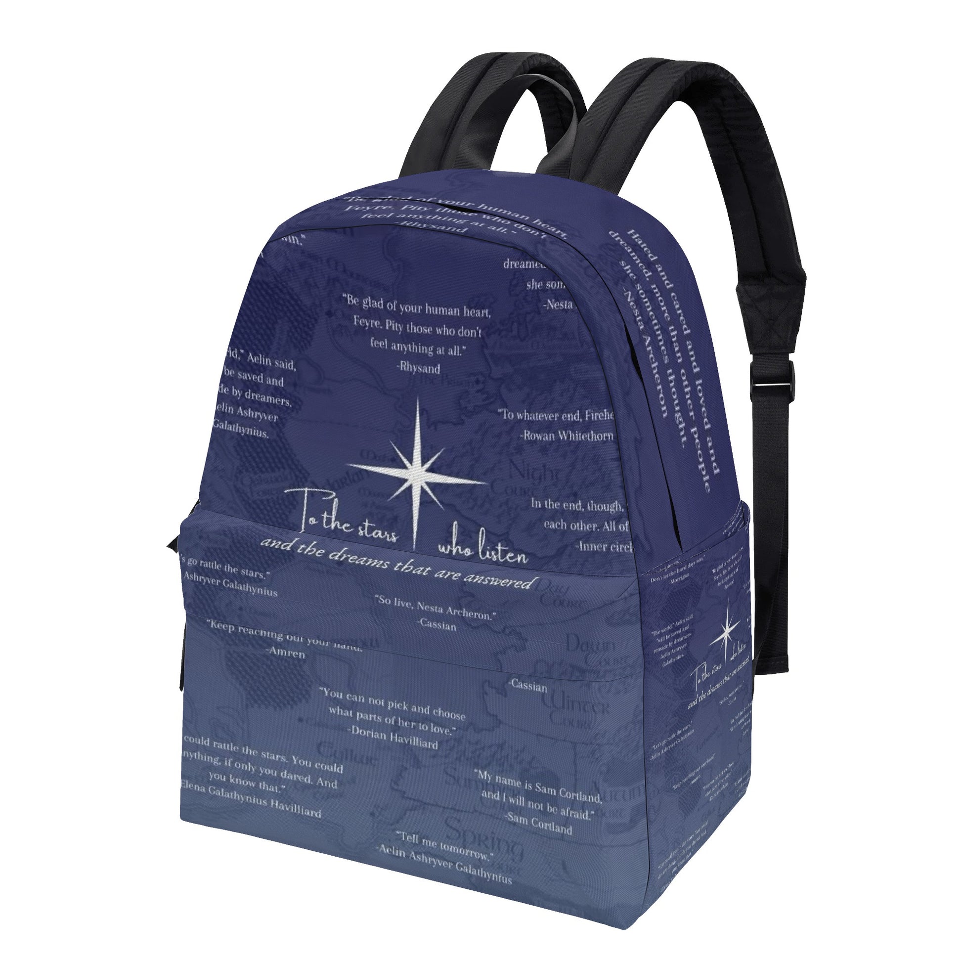 To the stars who listen and the dreams that are answered Backpack, ACOTAR Inspirational Quotes Backpack, Book Lover Gift BPVLR33