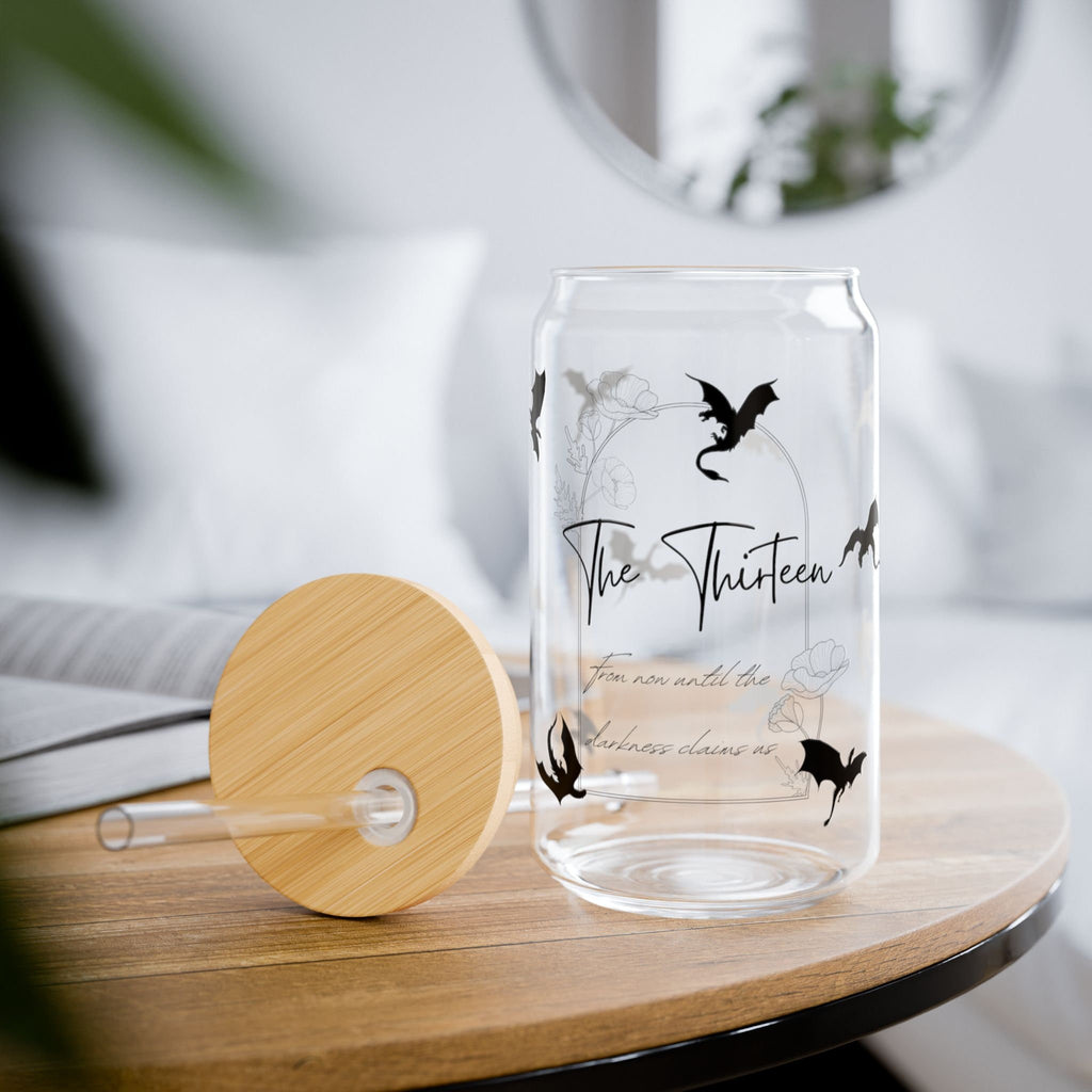 Throne of Glass The Thirteen Glass Can – Fantasy Bookish Tumbler with Bamboo Lid, Quote Cup for Sarah J. Maas Fans GLVLR35