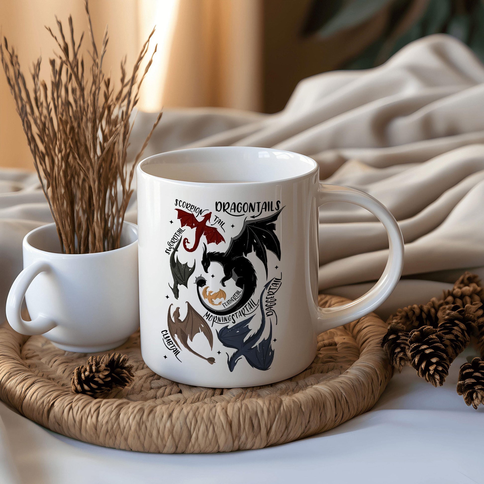 Dragon Tail Mug, Fantasy Dragon Gift, Fourth Wing İnspired Mug, Fantasy Creature Cup, Scorpion Tail Dragon Mug, Bookish Fantasy Mug MGVLR39