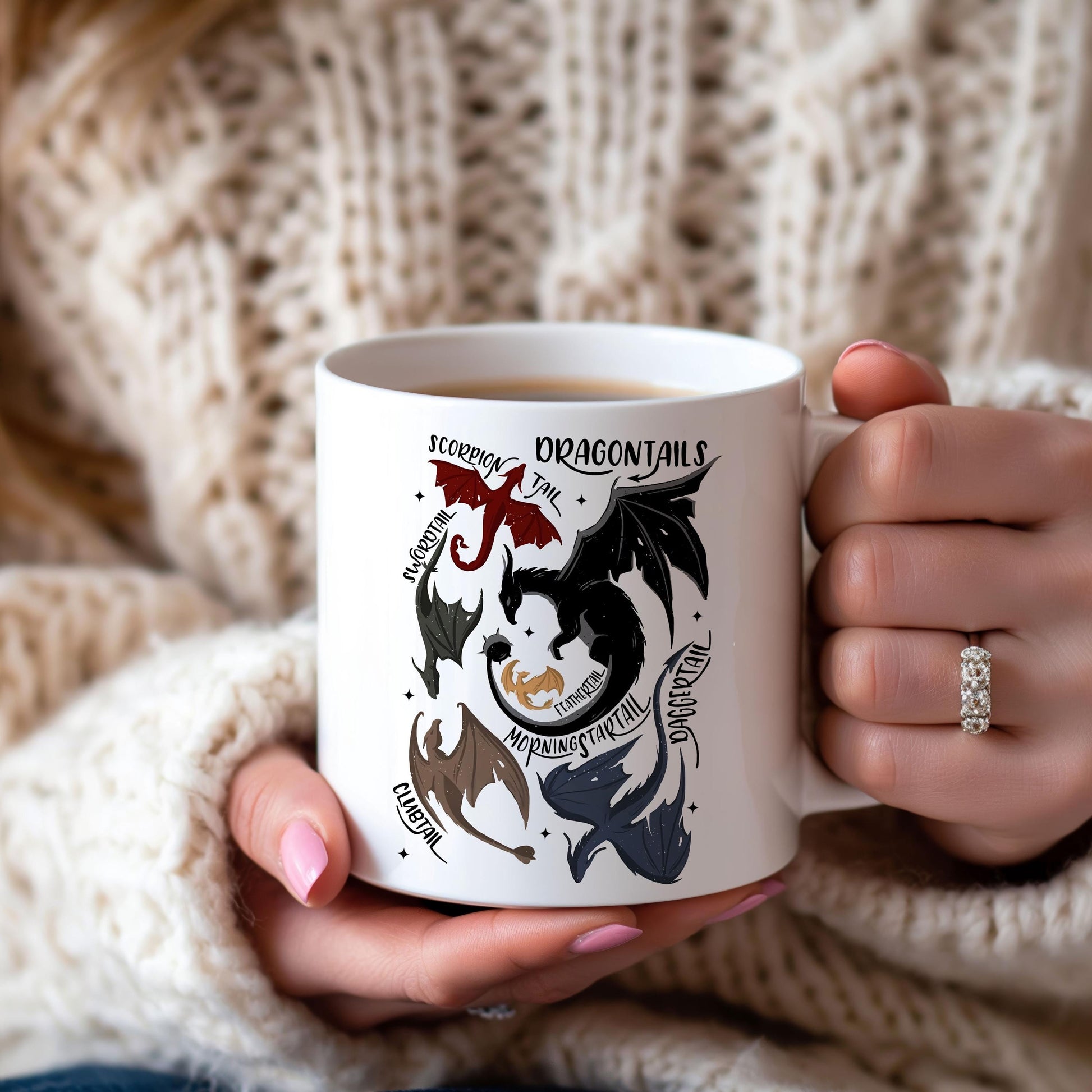 Dragon Tail Mug, Fantasy Dragon Gift, Fourth Wing İnspired Mug, Fantasy Creature Cup, Scorpion Tail Dragon Mug, Bookish Fantasy Mug MGVLR39