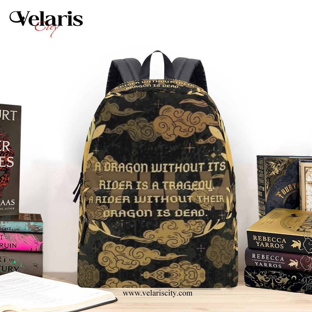 Fourth Wing Backpack, Fourth Wing Inspirational Quotes Backpack, Elegant Literary Quote School Backpack, Book Lover Gift BPVLR38