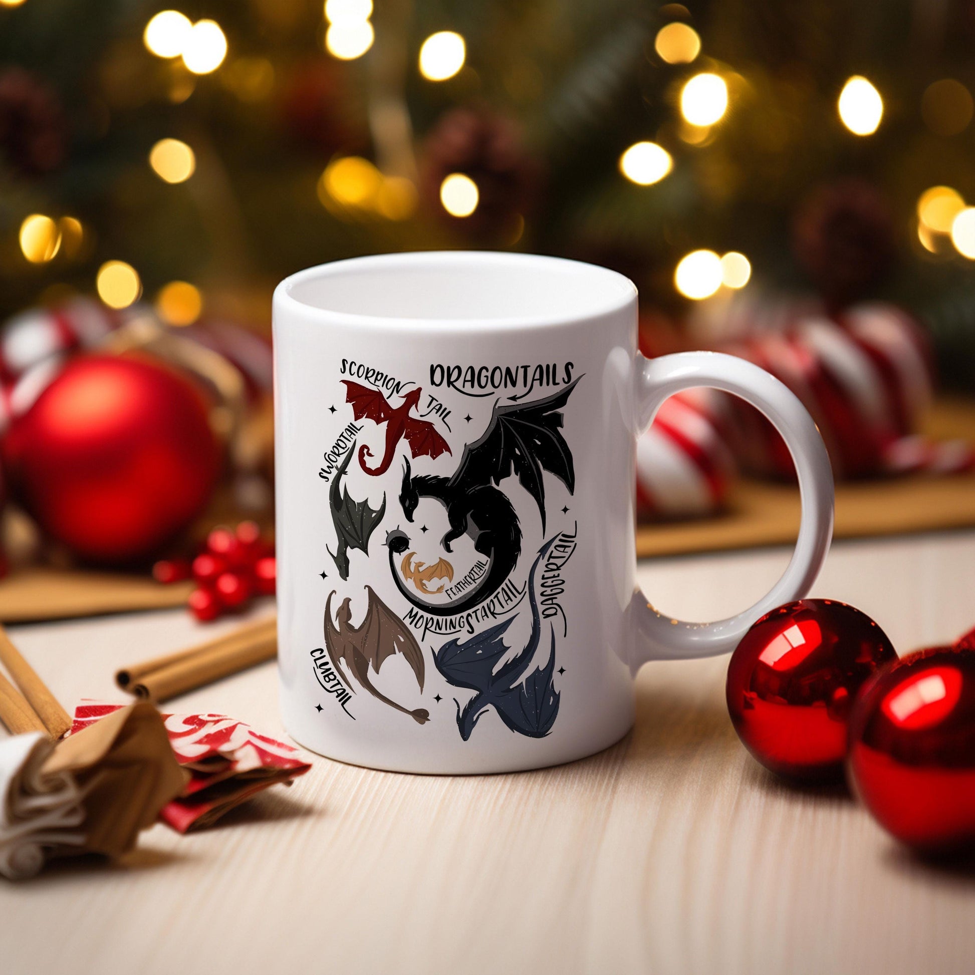 Dragon Tail Mug, Fantasy Dragon Gift, Fourth Wing İnspired Mug, Fantasy Creature Cup, Scorpion Tail Dragon Mug, Bookish Fantasy Mug MGVLR39