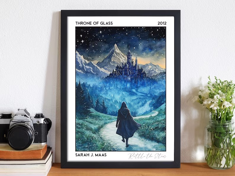 Throne of Glass Poster, Sarah J. Maas Bookish Wall Art, Fantasy Reader Gift, TOG Print Decor VLRP67