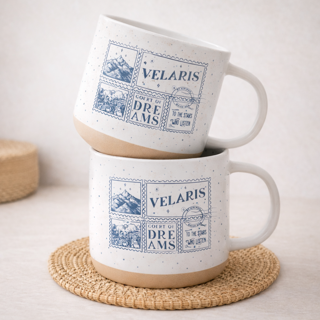 Velaris Pottery Mug, Court of Dreams Ceramic Coffee Cup, ACOTAR Inspired Bookish Mug, Fantasy Reader Gift for Book Lovers PMVLR24