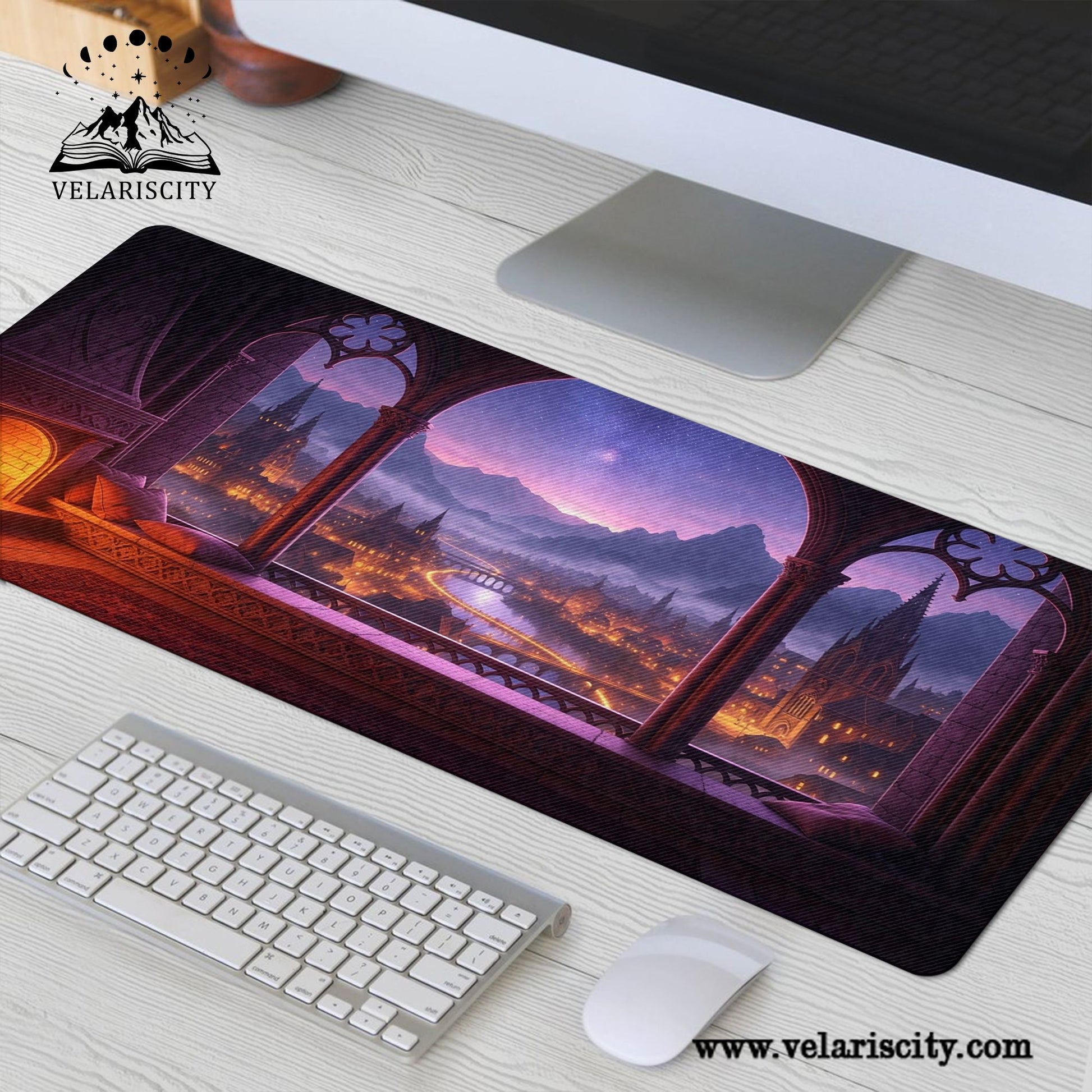 Velaris City of Starlight Desk Mat, ACOTAR Night Court Large Gaming Desk Pad, A Court of Thorns and Roses Bookish Gift DMVLR03