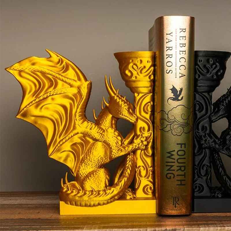 Weird Dragon Bookend, 3D Printed Dragon Bookend, Indispensable Bookshelf Decoration For Fantasy Lovers