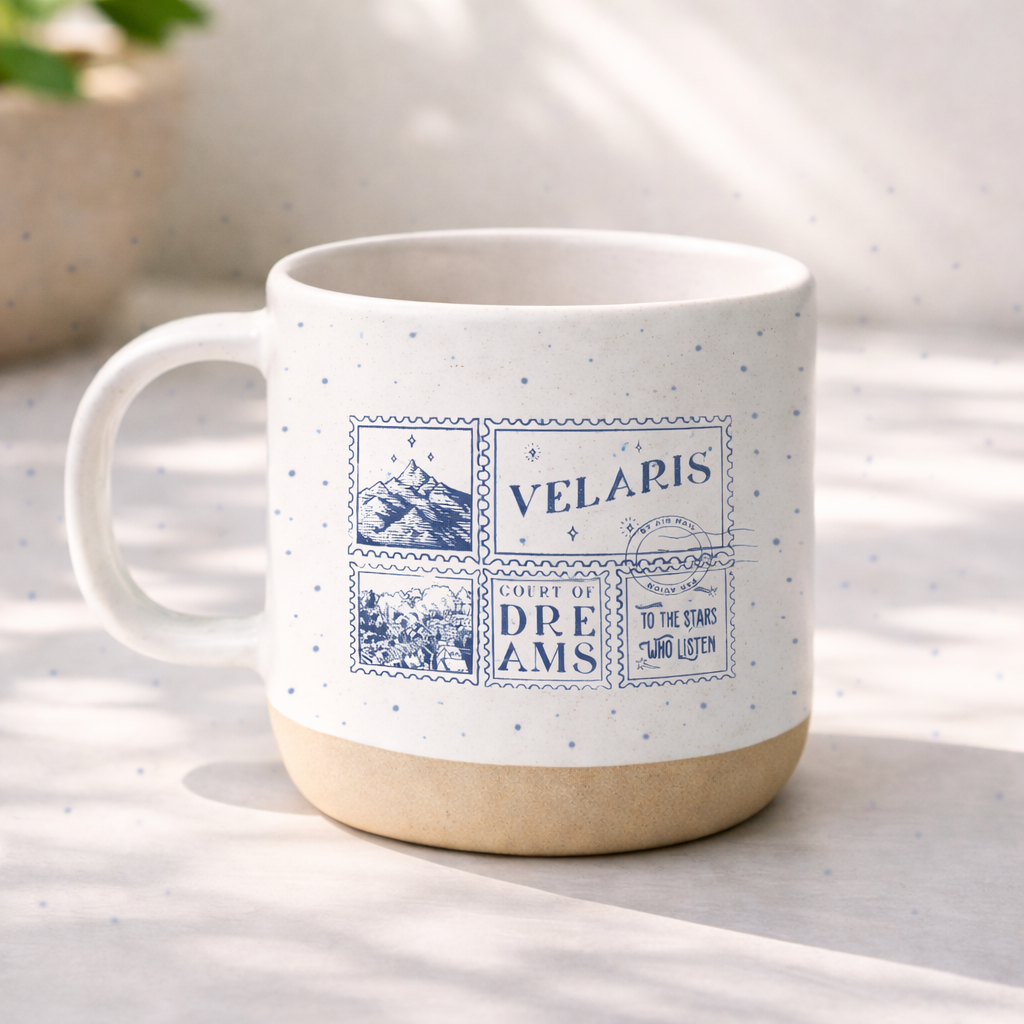 Velaris Pottery Mug, Court of Dreams Ceramic Coffee Cup, ACOTAR Inspired Bookish Mug, Fantasy Reader Gift for Book Lovers PMVLR24