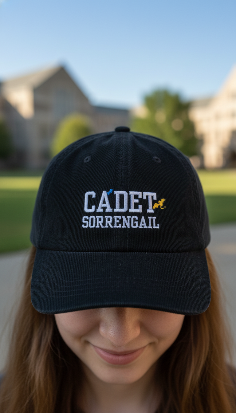 Cadet Sorrengail Corduroy Dad Hat, Fourth Wing Inspired Embroidered Cap, Dragon Rider Fantasy Bookish Gift VLRH17