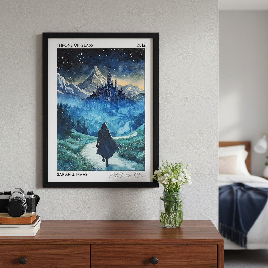 Throne of Glass Poster, Sarah J. Maas Bookish Wall Art, Fantasy Reader Gift, TOG Print Decor VLRP67