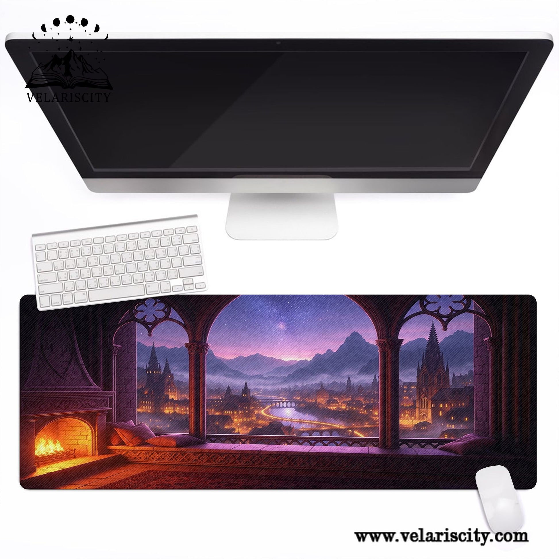 Velaris City of Starlight Desk Mat, ACOTAR Night Court Large Gaming Desk Pad, A Court of Thorns and Roses Bookish Gift DMVLR03