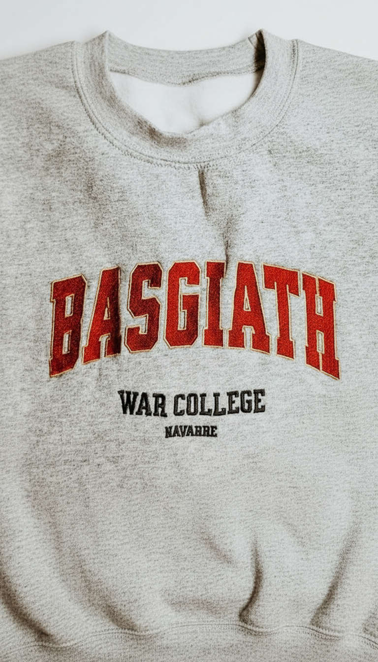 Basgiath War College Sweatshirt, Fourth Wing Inspired Varsity Crewneck, Dragon Rider Bookish Gift for Fantasy Readers VEMB67