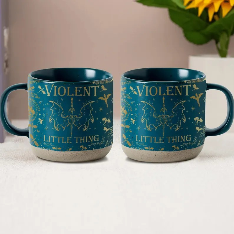 Fourth Wing Pottery Mug, Violent Little Thing Coffee Mug, Fourth Wing Inspired, Fantasy Reader Gifts, Basgiath War College Mug