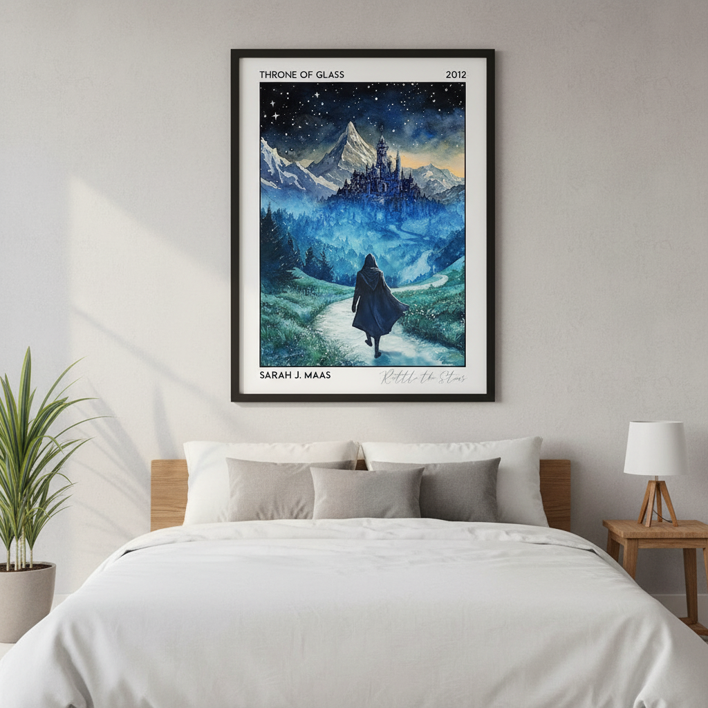Throne of Glass Poster, Sarah J. Maas Bookish Wall Art, Fantasy Reader Gift, TOG Print Decor VLRP67