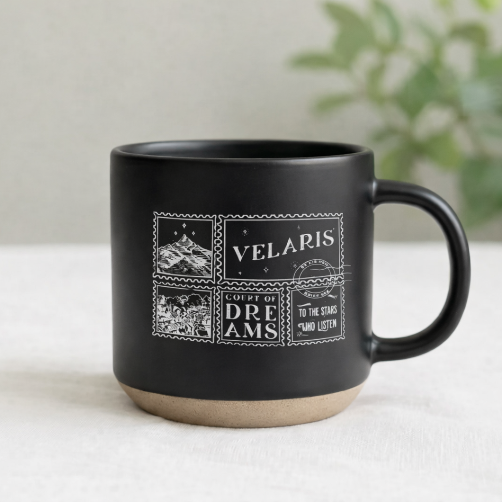 Velaris Pottery Mug, Court of Dreams Ceramic Coffee Cup, ACOTAR Inspired Bookish Mug, Fantasy Reader Gift for Book Lovers PMVLR24