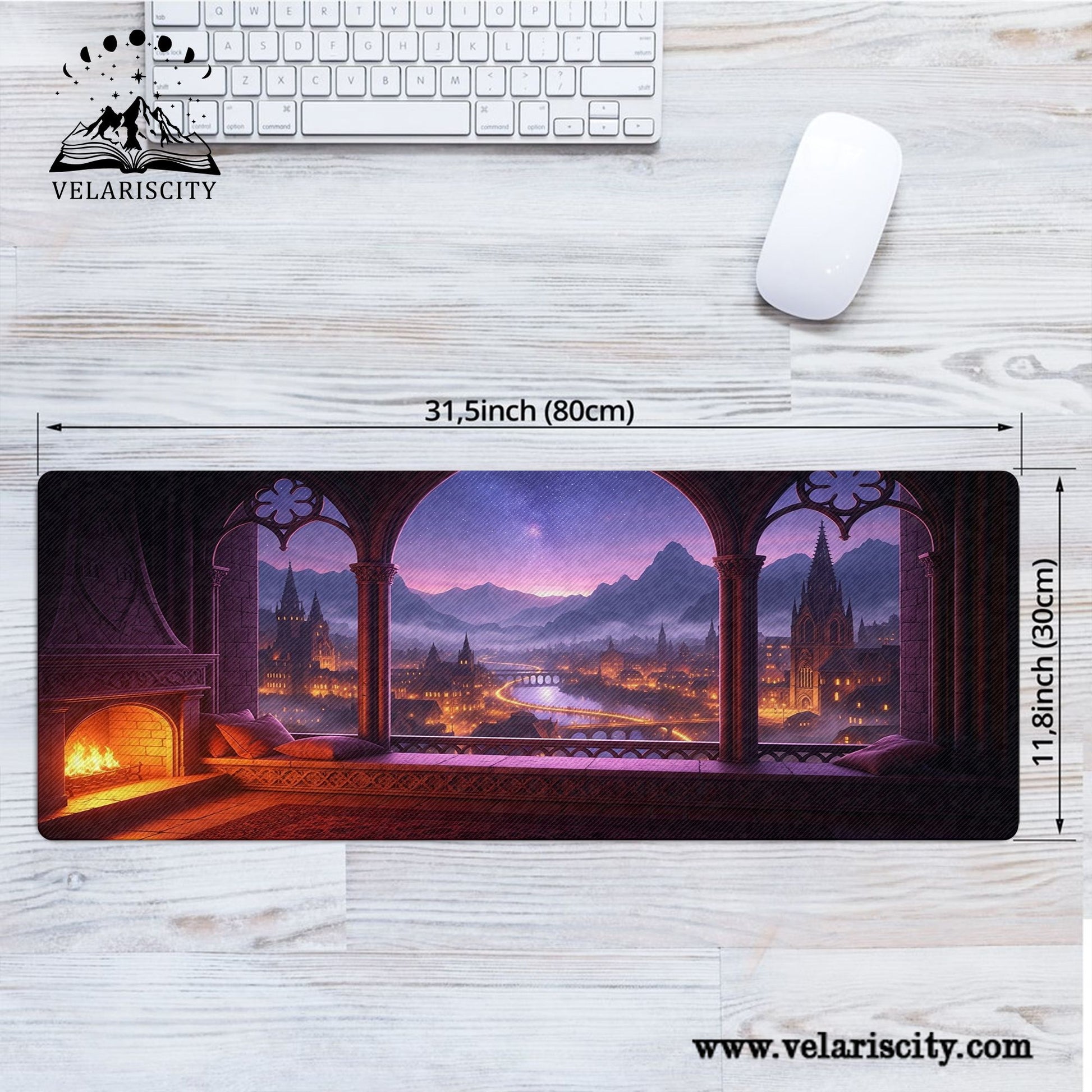 Velaris City of Starlight Desk Mat, ACOTAR Night Court Large Gaming Desk Pad, A Court of Thorns and Roses Bookish Gift DMVLR03
