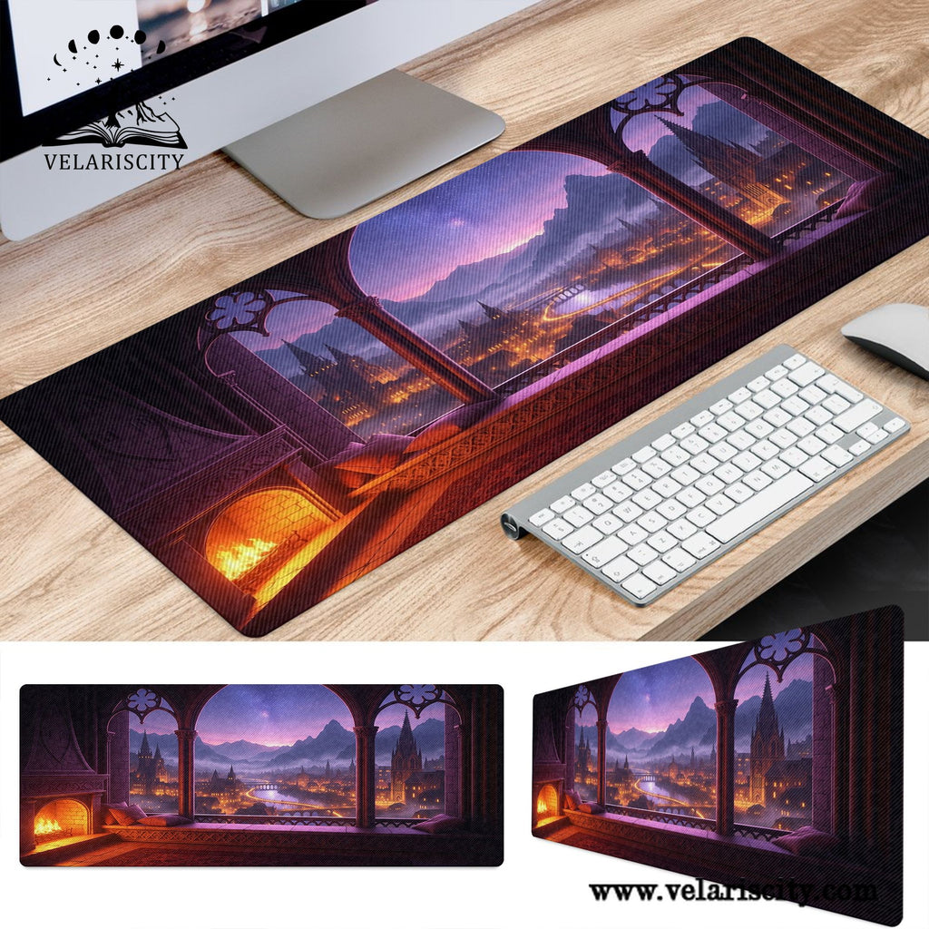 Velaris City of Starlight Desk Mat, ACOTAR Night Court Large Gaming Desk Pad, A Court of Thorns and Roses Bookish Gift DMVLR03