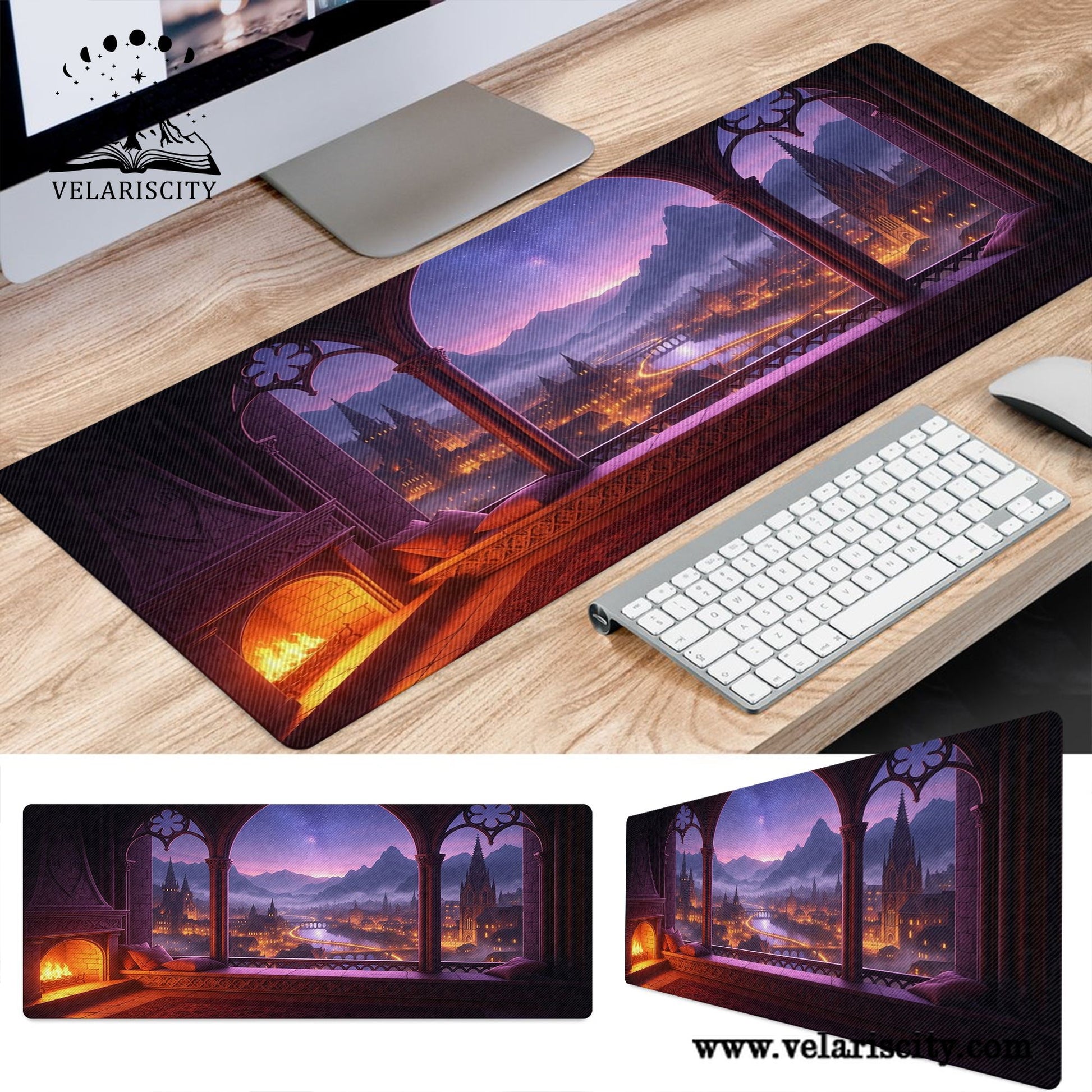 Velaris City of Starlight Desk Mat, ACOTAR Night Court Large Gaming Desk Pad, A Court of Thorns and Roses Bookish Gift DMVLR03