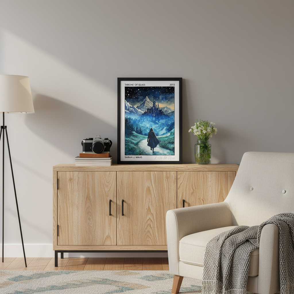 Throne of Glass Poster, Sarah J. Maas Bookish Wall Art, Fantasy Reader Gift, TOG Print Decor VLRP67