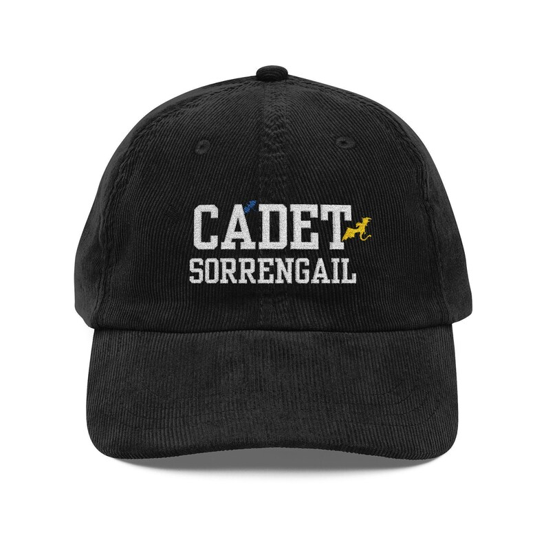 Cadet Sorrengail Corduroy Dad Hat, Fourth Wing Inspired Embroidered Cap, Dragon Rider Fantasy Bookish Gift VLRH17