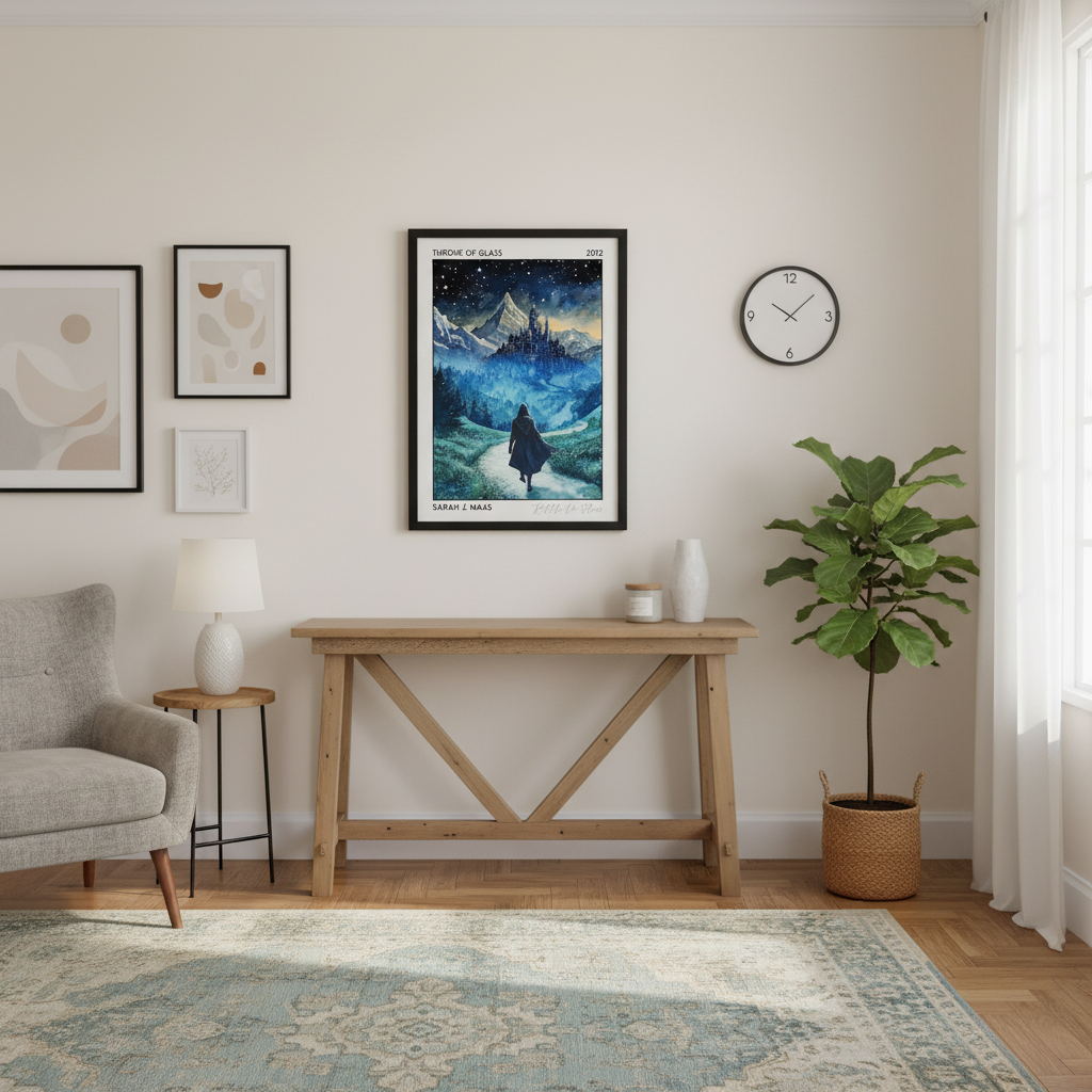 Throne of Glass Poster, Sarah J. Maas Bookish Wall Art, Fantasy Reader Gift, TOG Print Decor VLRP67