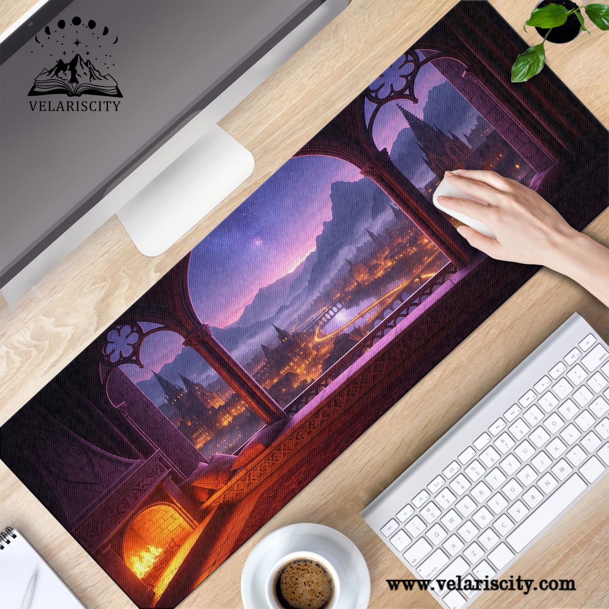 Velaris City of Starlight Desk Mat, ACOTAR Night Court Large Gaming Desk Pad, A Court of Thorns and Roses Bookish Gift DMVLR03