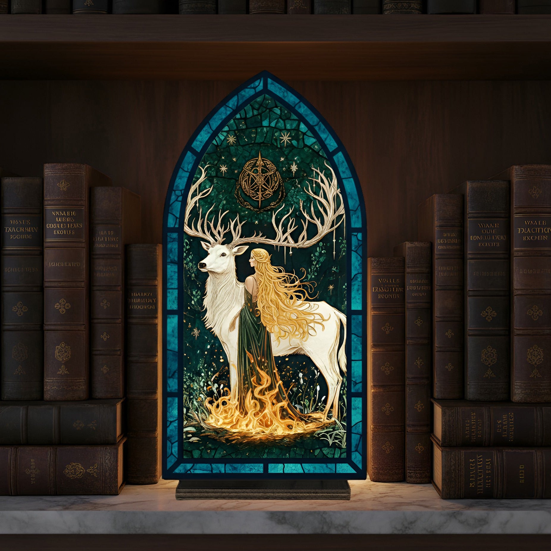 Aelin Throne of Glass Book Nook, Fantasy Decor, Stag and Fire Scene, Cozy Reading Light, Bookish Gift, Magical Home Accent BNVLR23