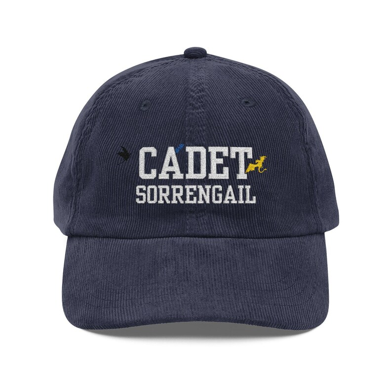 Cadet Sorrengail Corduroy Dad Hat, Fourth Wing Inspired Embroidered Cap, Dragon Rider Fantasy Bookish Gift VLRH17