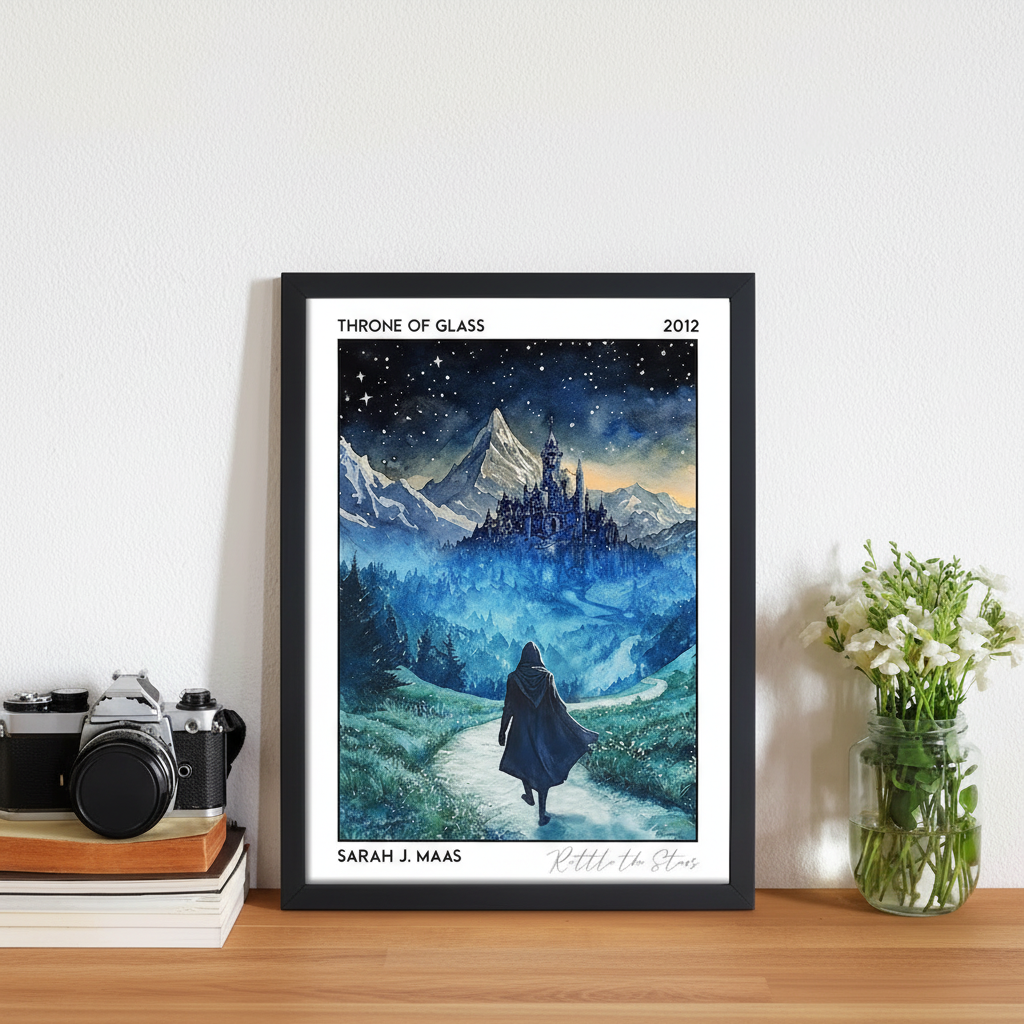 Throne of Glass Poster, Sarah J. Maas Bookish Wall Art, Fantasy Reader Gift, TOG Print Decor VLRP67