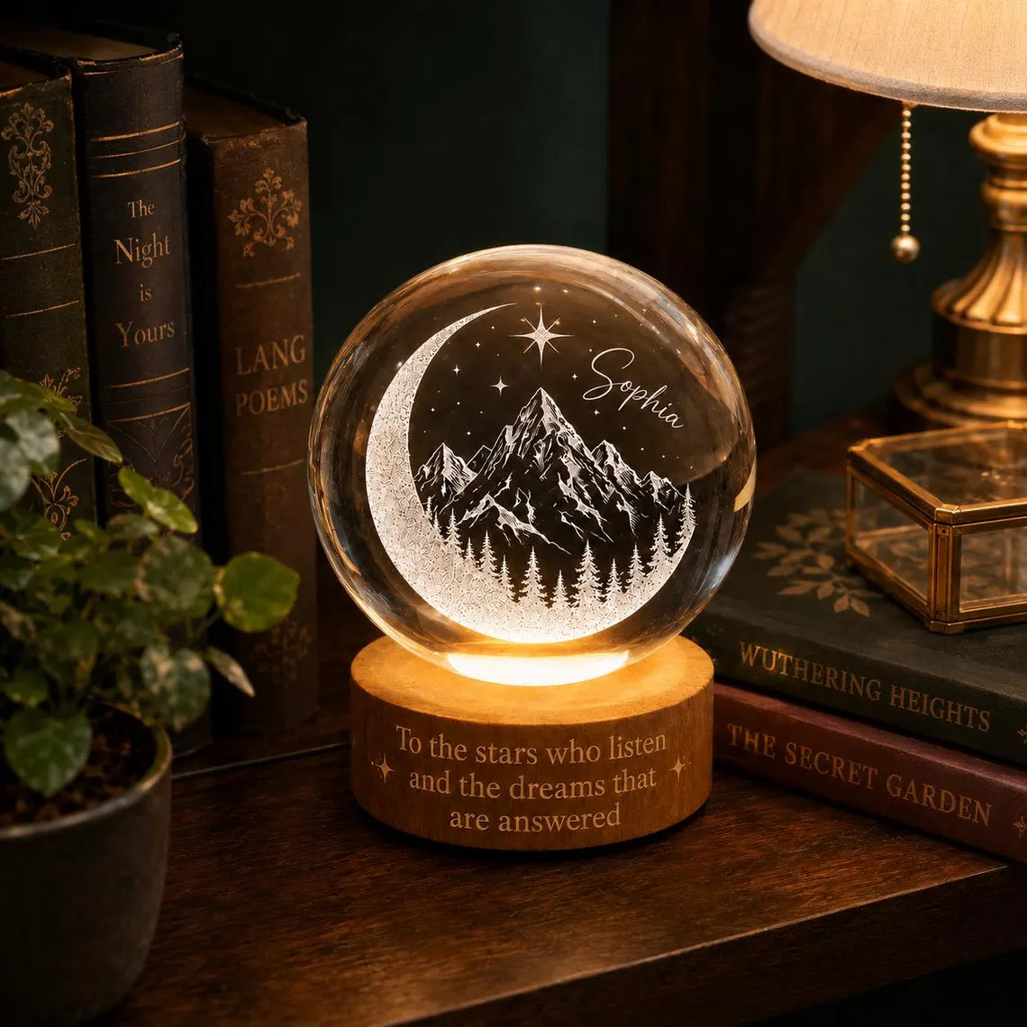 Custom To the Stars Who Listen Crystal Ball Night Light, Night Court Inspired, Book Lover Gift for her, Velaris Lamp, City Starlight. NLVLR5