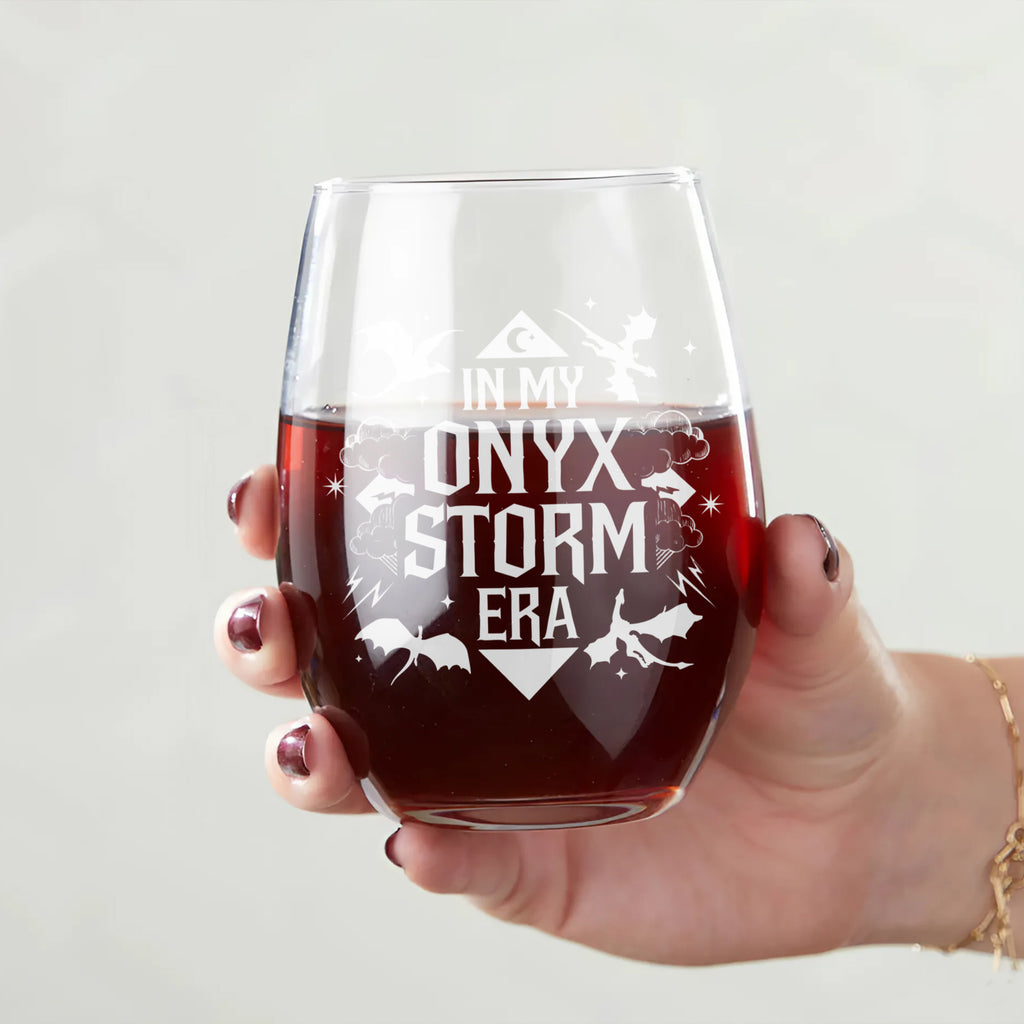 In My Storm Era Pint Glass, Dragon Fantasy Beer Cup, Dark Bookish Bar Glass, Cozy Pub Drinkware, Reader Gift, BGVLR03