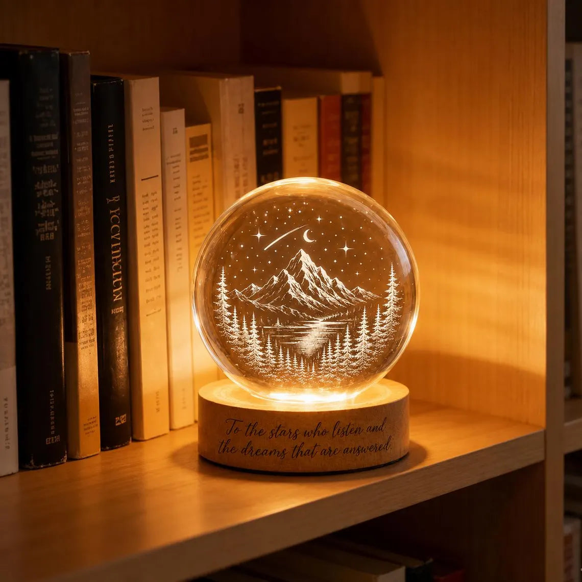 To the Stars Who Listen Crystal Ball Night Light, Night Court Inspired, Book Lover Gift, Velaris Lamp, City Starlight, Gift For Her. NLVLR7