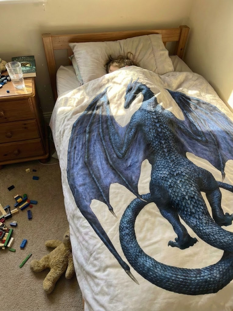 Fantasy Dragon Bedding Set, Majestic Dragon Comforter for Dreamers